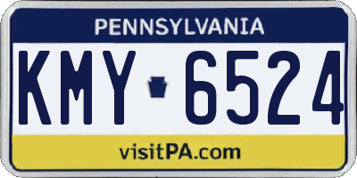PA license plate KMY6524