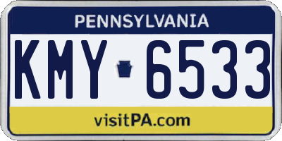 PA license plate KMY6533