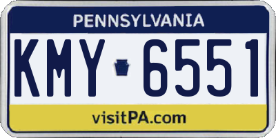 PA license plate KMY6551