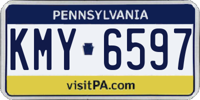 PA license plate KMY6597