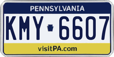 PA license plate KMY6607