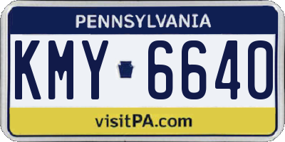 PA license plate KMY6640