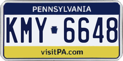 PA license plate KMY6648