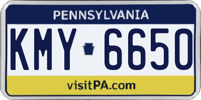 PA license plate KMY6650