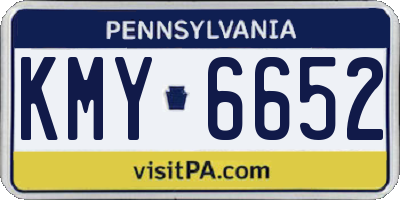 PA license plate KMY6652