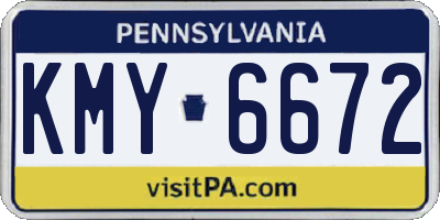 PA license plate KMY6672