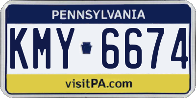 PA license plate KMY6674