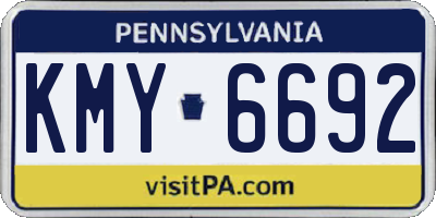 PA license plate KMY6692