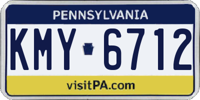 PA license plate KMY6712