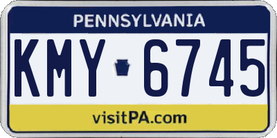 PA license plate KMY6745