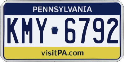 PA license plate KMY6792