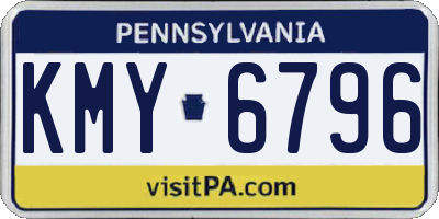 PA license plate KMY6796