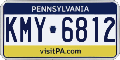 PA license plate KMY6812