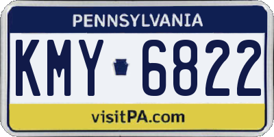 PA license plate KMY6822