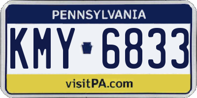 PA license plate KMY6833