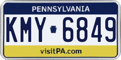 PA license plate KMY6849