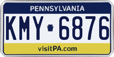 PA license plate KMY6876