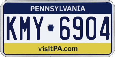 PA license plate KMY6904