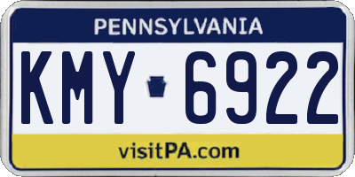 PA license plate KMY6922