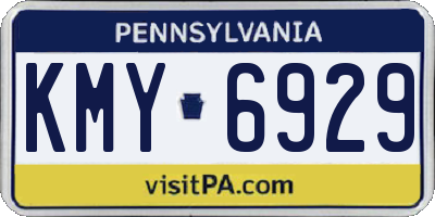 PA license plate KMY6929