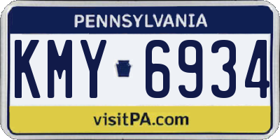 PA license plate KMY6934