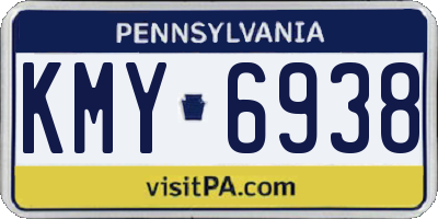 PA license plate KMY6938