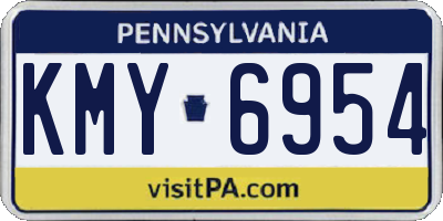 PA license plate KMY6954