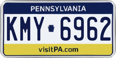 PA license plate KMY6962