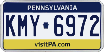 PA license plate KMY6972
