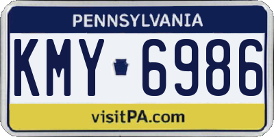 PA license plate KMY6986