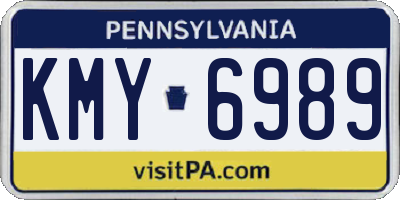 PA license plate KMY6989