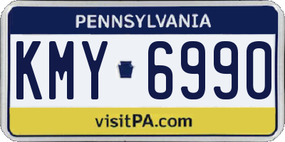 PA license plate KMY6990