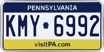 PA license plate KMY6992