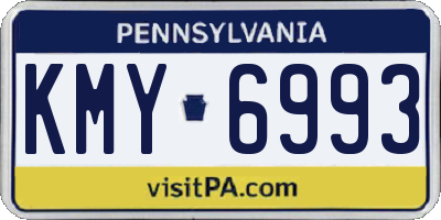 PA license plate KMY6993