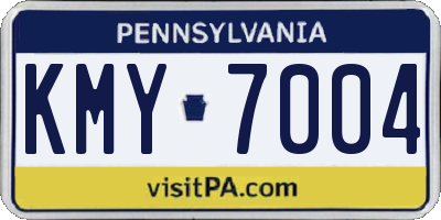 PA license plate KMY7004