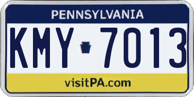 PA license plate KMY7013