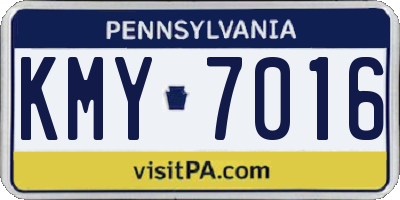 PA license plate KMY7016