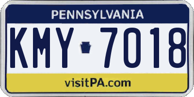 PA license plate KMY7018