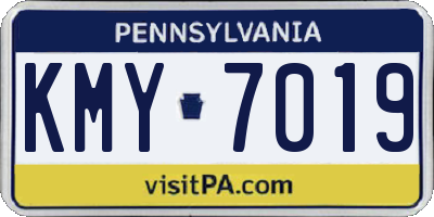 PA license plate KMY7019