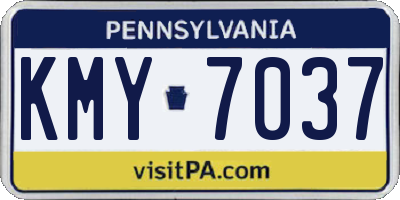 PA license plate KMY7037