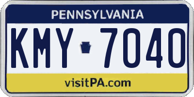 PA license plate KMY7040