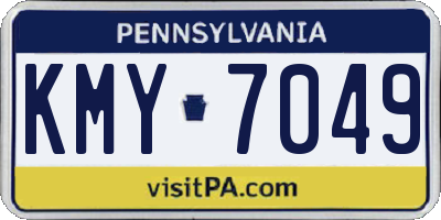 PA license plate KMY7049