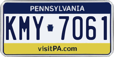 PA license plate KMY7061