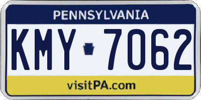 PA license plate KMY7062