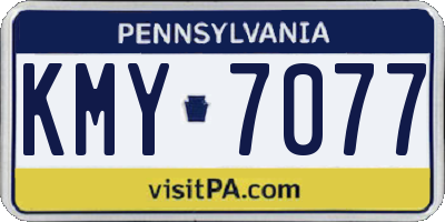 PA license plate KMY7077