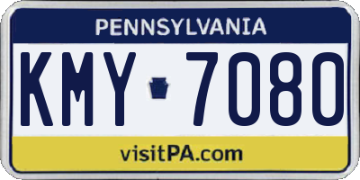 PA license plate KMY7080