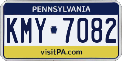 PA license plate KMY7082