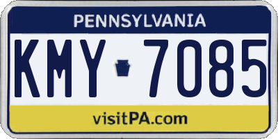 PA license plate KMY7085