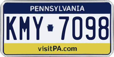 PA license plate KMY7098