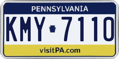 PA license plate KMY7110